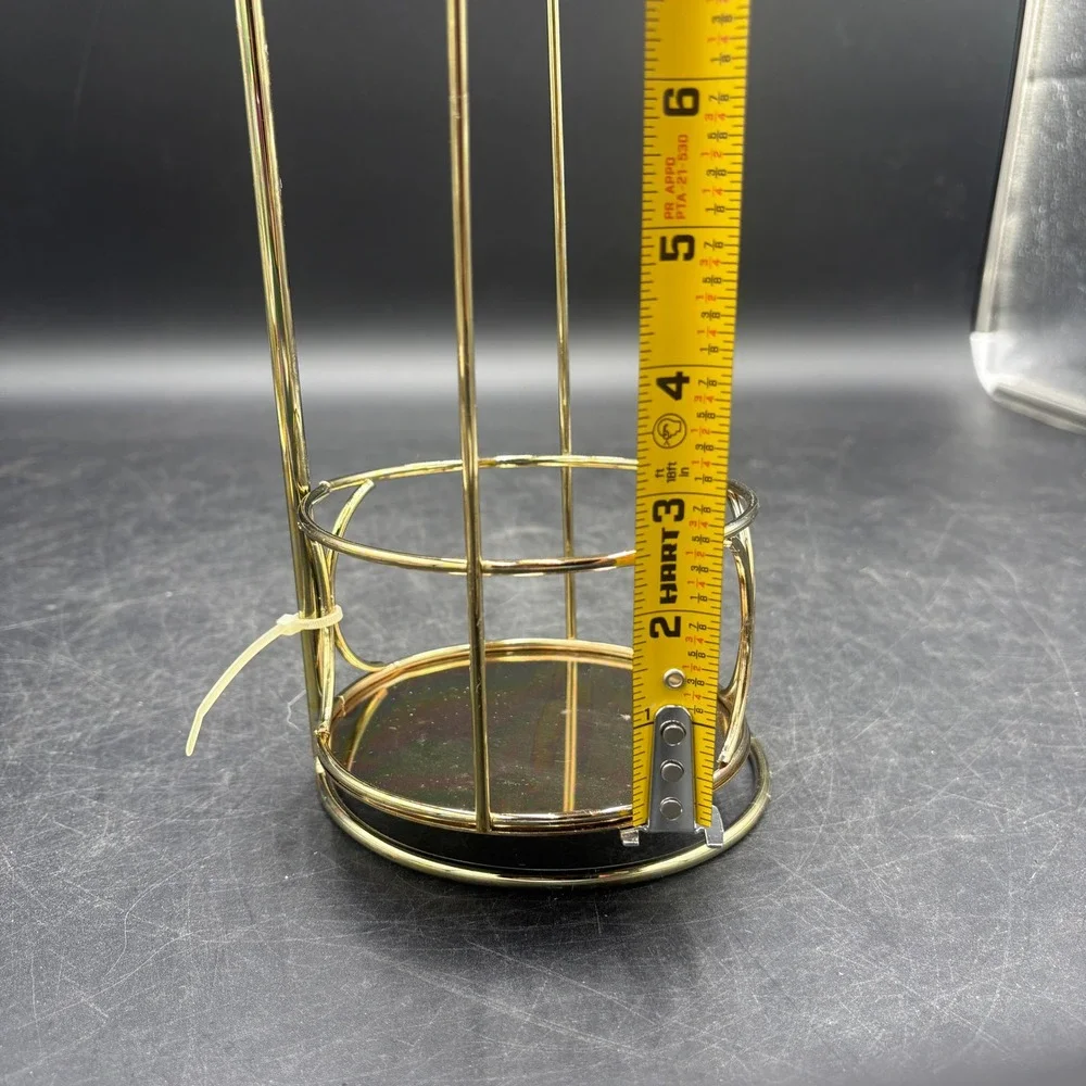 2 Home Interiors Gold Brass Swinging Jar Candle Holder Stand 92003-DE Vtg Decor
